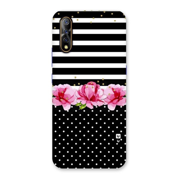 Polka Floral Stripes Back Case for Vivo S1