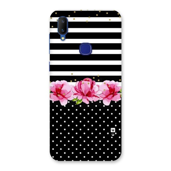 Polka Floral Stripes Back Case for Vivo V11