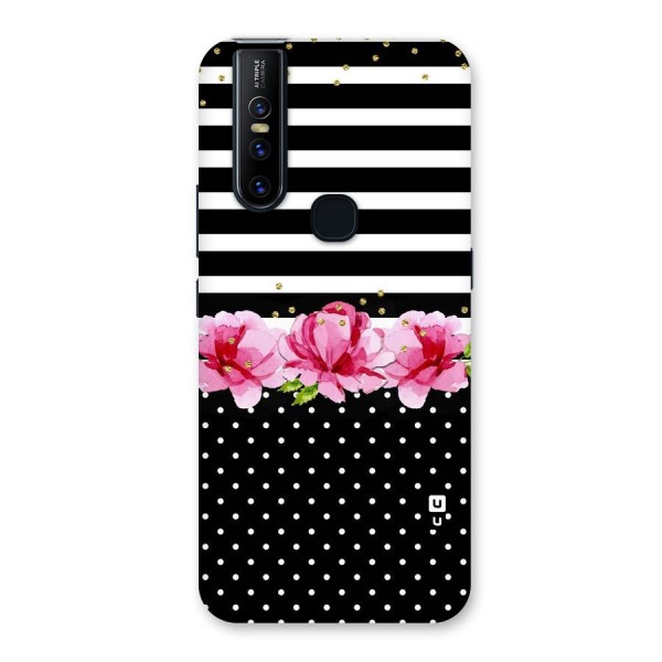 Polka Floral Stripes Back Case for Vivo V15