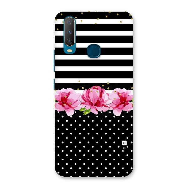 Polka Floral Stripes Back Case for Vivo Y15