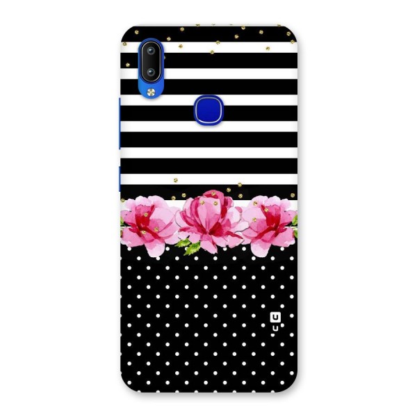 Polka Floral Stripes Back Case for Vivo Y91