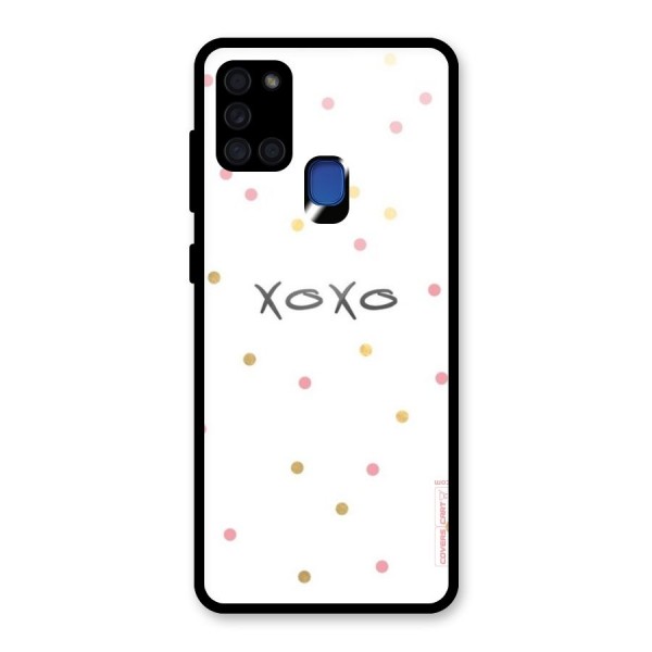 Polka Hugs Glass Back Case for Galaxy A21s