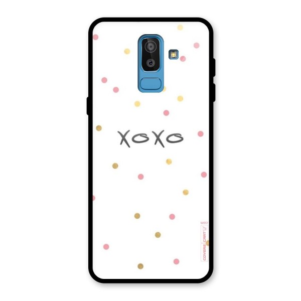 Polka Hugs Glass Back Case for Galaxy J8