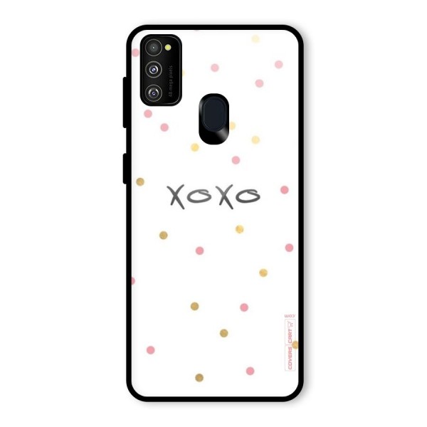 Polka Hugs Glass Back Case for Galaxy M21