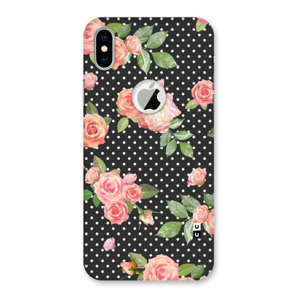 Polka Peach Back Case for iPhone XS Logo Cut