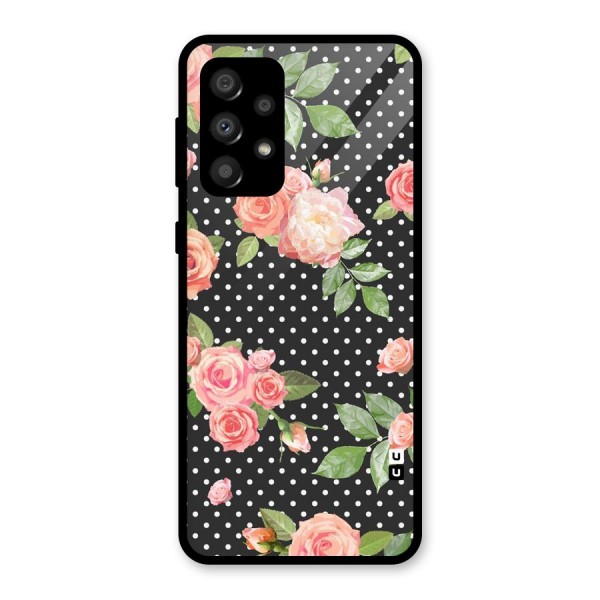 Polka Peach Glass Back Case for Galaxy A32