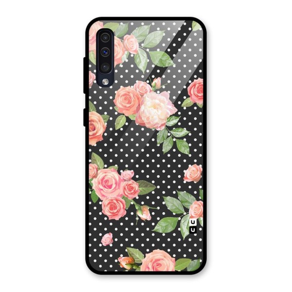 Polka Peach Glass Back Case for Galaxy A50s