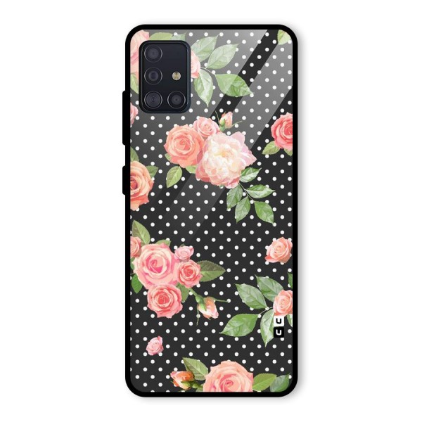 Polka Peach Glass Back Case for Galaxy A51