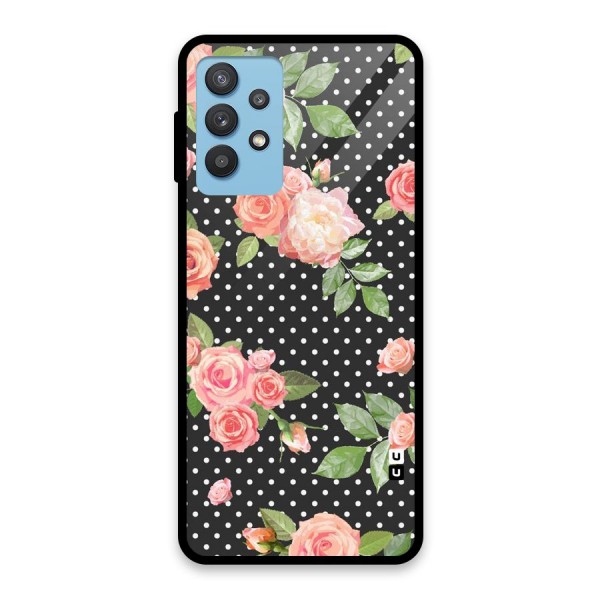 Polka Peach Glass Back Case for Galaxy M32 5G