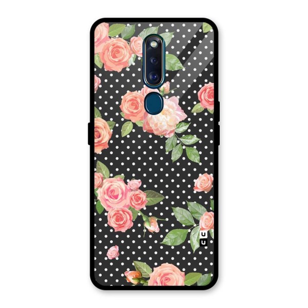 Polka Peach Glass Back Case for Oppo F11 Pro