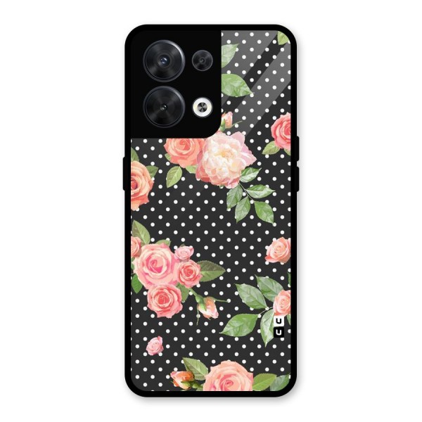 Polka Peach Glass Back Case for Oppo Reno8 5G