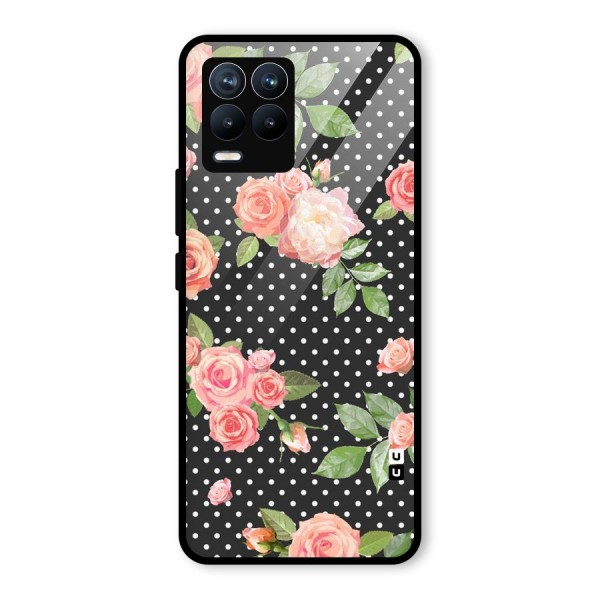 Polka Peach Glass Back Case for Realme 8 Pro