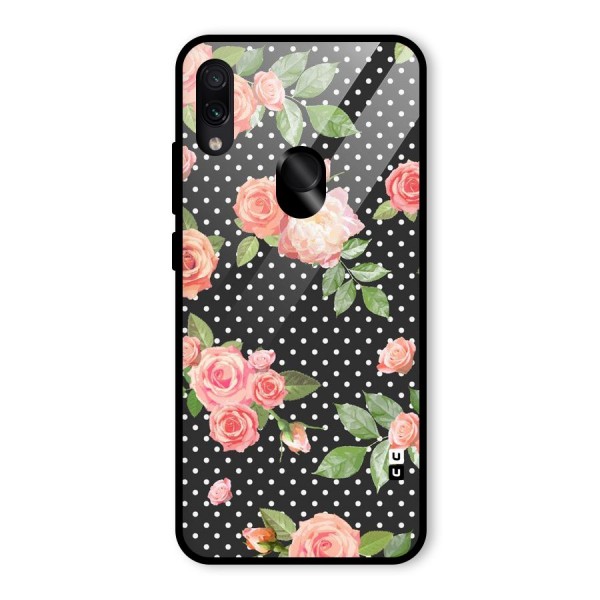 Polka Peach Glass Back Case for Redmi Note 7