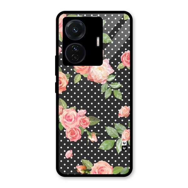 Polka Peach Glass Back Case for Vivo T1 Pro