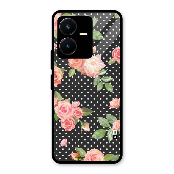 Polka Peach Glass Back Case for Vivo Y22