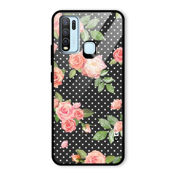 Polka Peach Glass Back Case for Vivo Y30