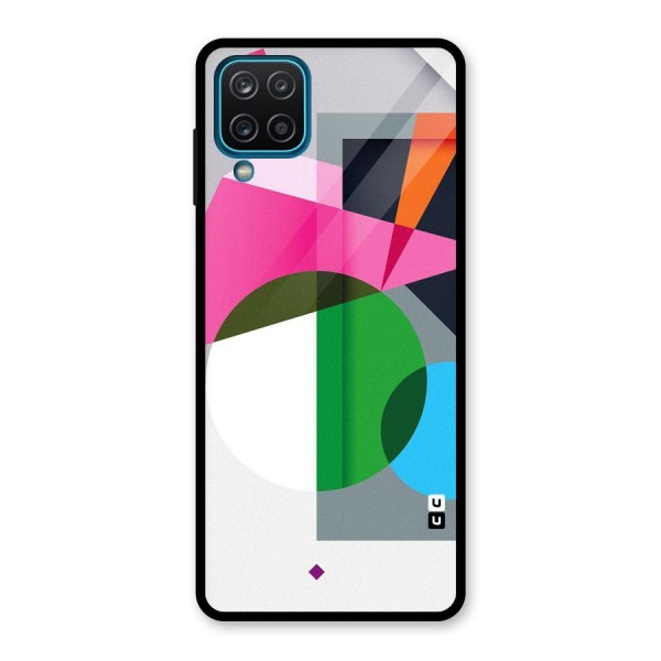 Polygons Cute Pattern Glass Back Case for Galaxy A12