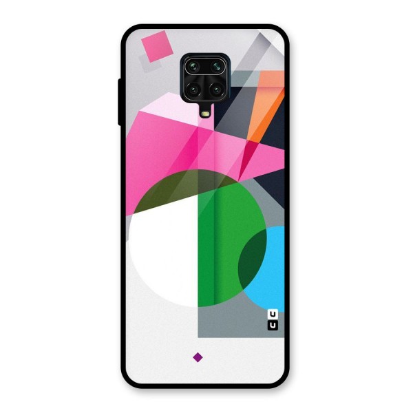 Polygons Cute Pattern Glass Back Case for Redmi Note 9 Pro