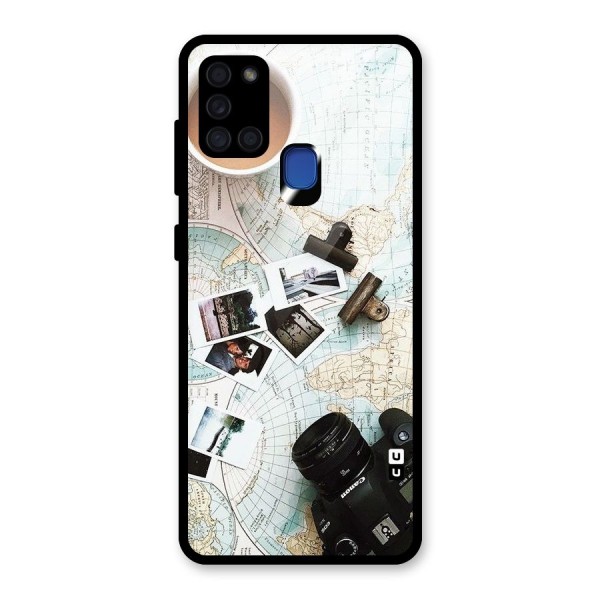 Post Stamps Travel Glass Back Case for Galaxy A21s