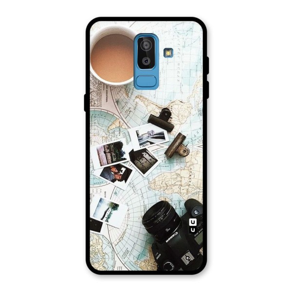 Post Stamps Travel Glass Back Case for Galaxy J8