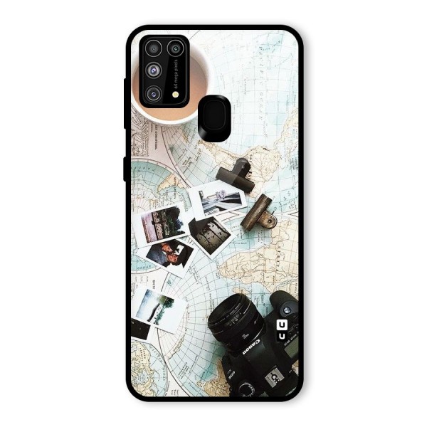 Post Stamps Travel Glass Back Case for Galaxy M31