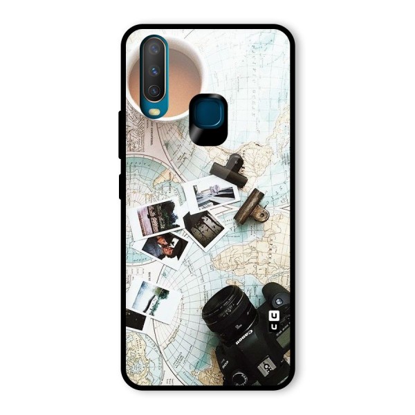 Post Stamps Travel Glass Back Case for Vivo Y12