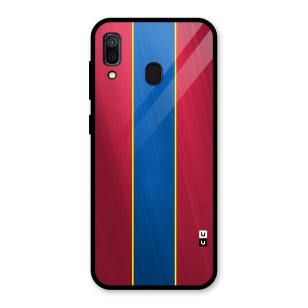 Premium Vertical Stripes Glass Back Case for Galaxy A30