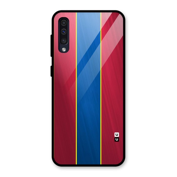 Premium Vertical Stripes Glass Back Case for Galaxy A50s