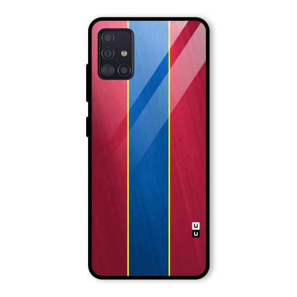 Premium Vertical Stripes Glass Back Case for Galaxy A51