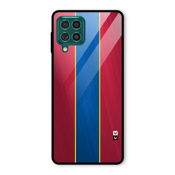 Premium Vertical Stripes Glass Back Case for Galaxy F62