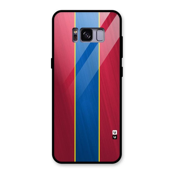 Premium Vertical Stripes Glass Back Case for Galaxy S8