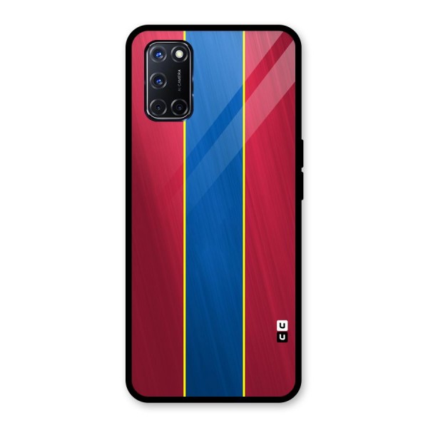 Premium Vertical Stripes Glass Back Case for Oppo A52