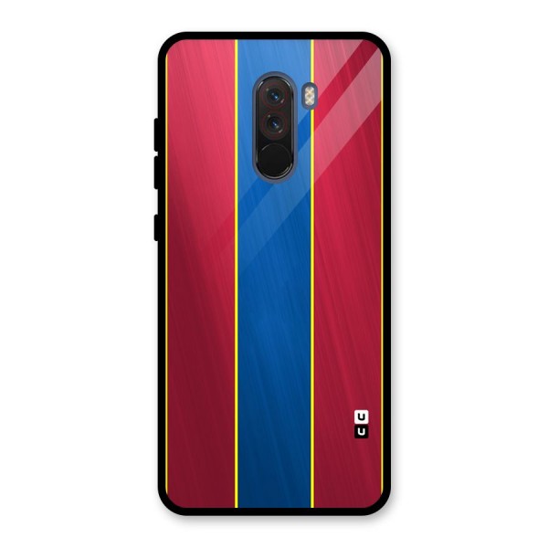 Premium Vertical Stripes Glass Back Case for Poco F1