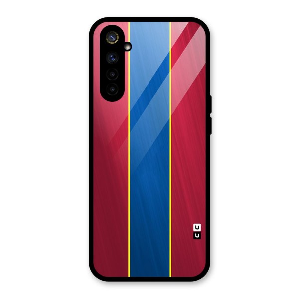 Premium Vertical Stripes Glass Back Case for Realme 6