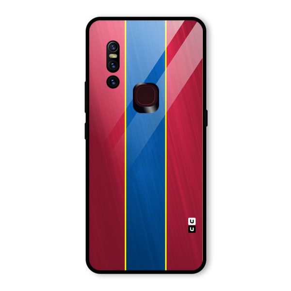 Premium Vertical Stripes Glass Back Case for Vivo V15