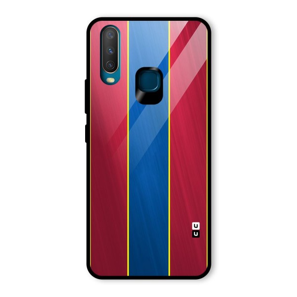 Premium Vertical Stripes Glass Back Case for Vivo Y12