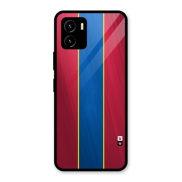 Premium Vertical Stripes Glass Back Case for Vivo Y15s