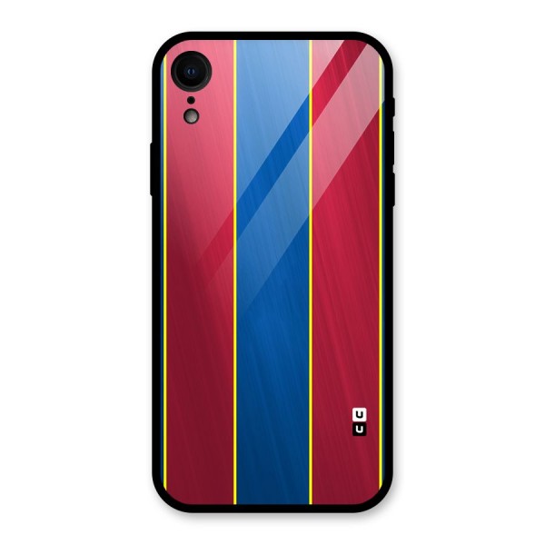 Premium Vertical Stripes Glass Back Case for XR