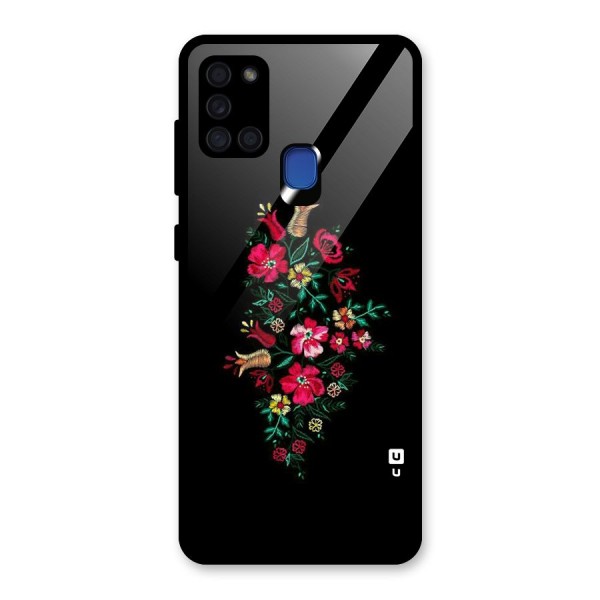 Pretty Allure Flower Glass Back Case for Galaxy A21s