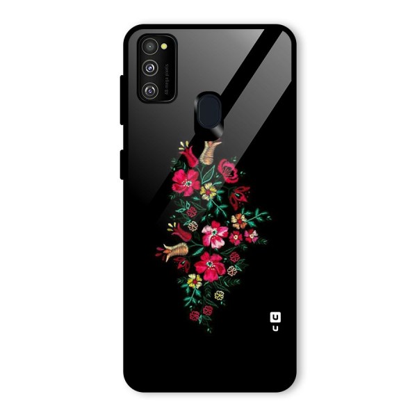 Pretty Allure Flower Glass Back Case for Galaxy M21