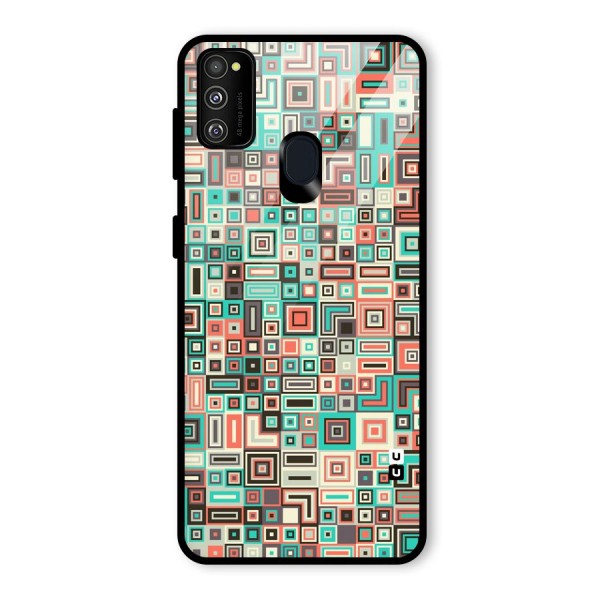 Pretty Boxes Design Glass Back Case for Galaxy M21