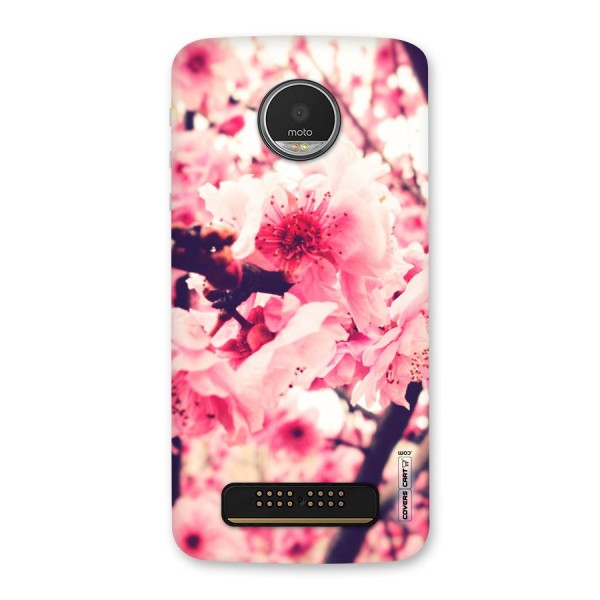 Pretty Pink Flowers Back Case for Moto Z Play