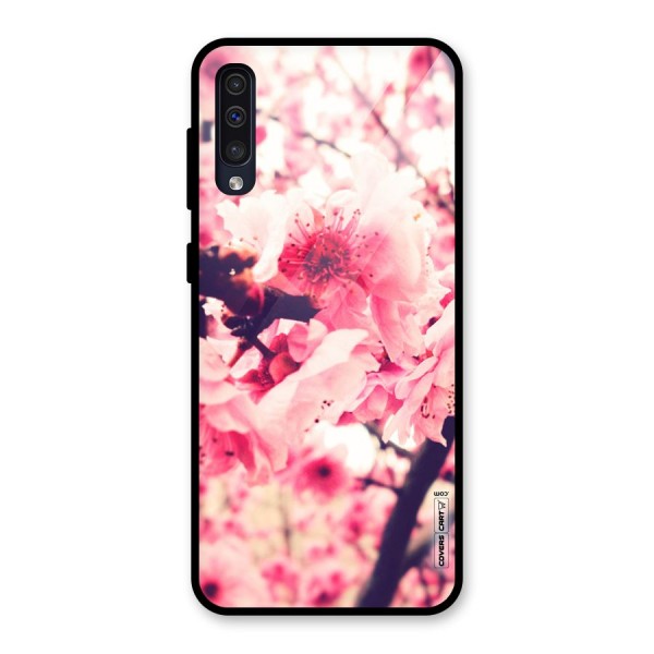 Pretty Pink Flowers Glass Back Case for Galaxy A50s