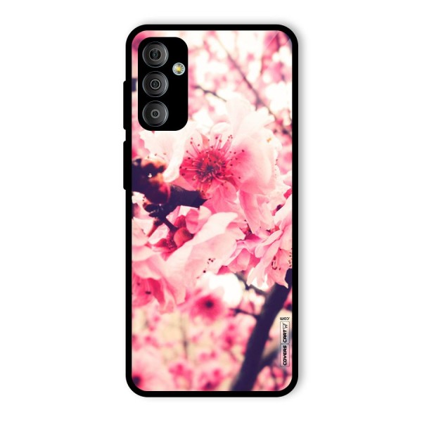 Pretty Pink Flowers Glass Back Case for Galaxy F23