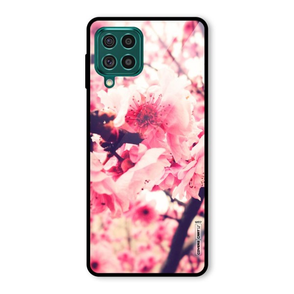 Pretty Pink Flowers Glass Back Case for Galaxy F62