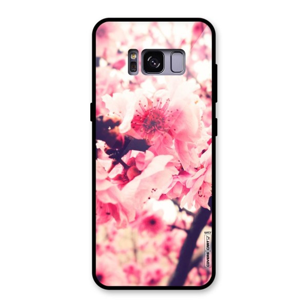 Pretty Pink Flowers Glass Back Case for Galaxy S8