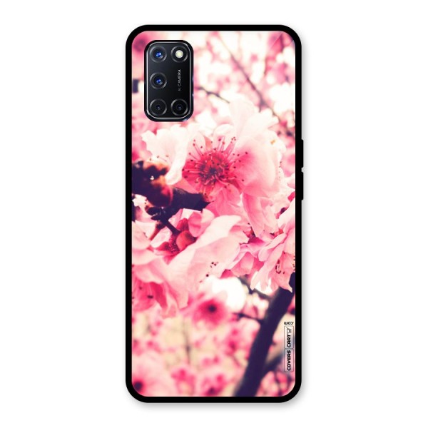 Pretty Pink Flowers Glass Back Case for Oppo A52