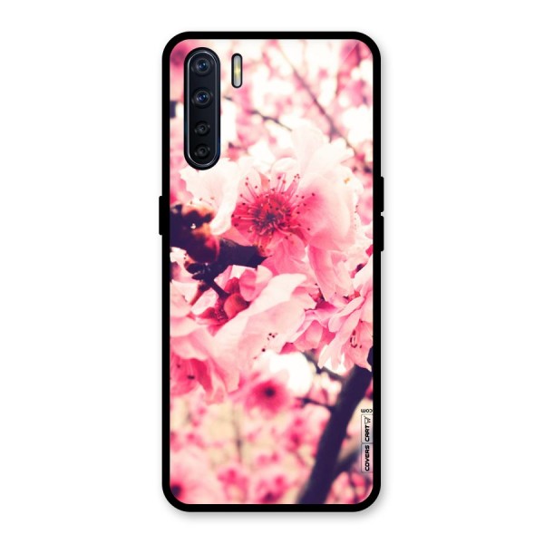 Pretty Pink Flowers Glass Back Case for Oppo F15