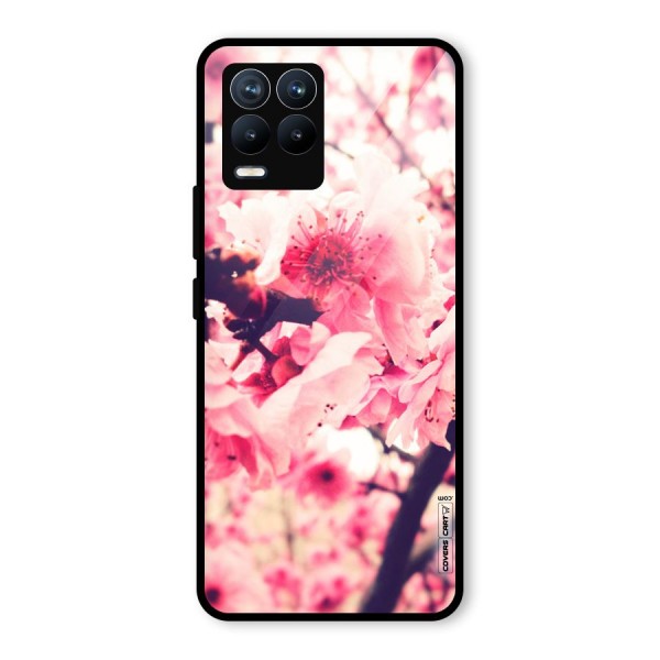 Pretty Pink Flowers Glass Back Case for Realme 8