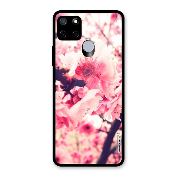 Pretty Pink Flowers Glass Back Case for Realme C12